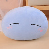 Peluche squishmallow gros pouf bleu et moelleux joues rosées / 45cm