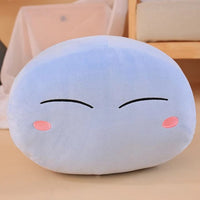 Peluche squishmallow gros pouf bleu et moelleux Joues roses / 55cm