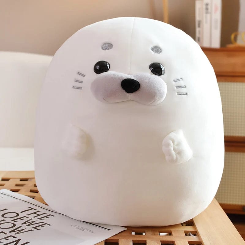 Peluche squishmallow phoque coloré Blanc / 40cm