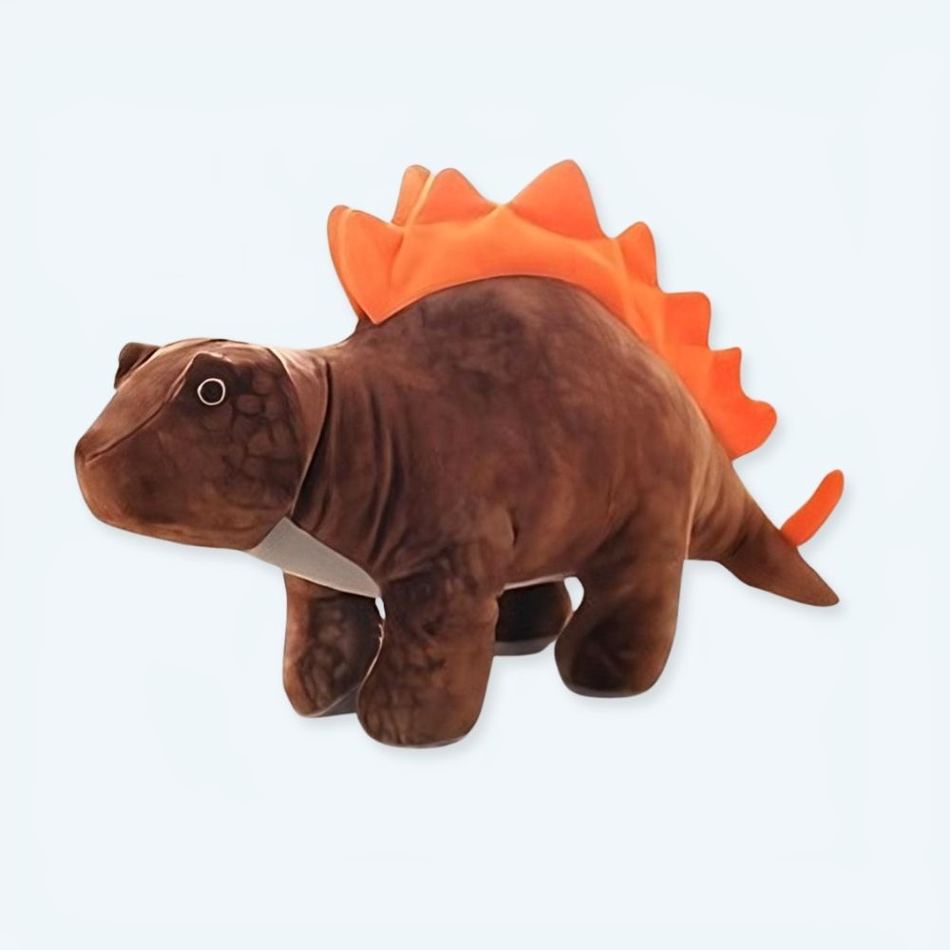 Peluche stégosaure marron doux dino préhistorique enfant La compagnie de la peluche