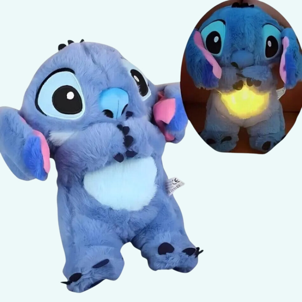 Peluche Stitch apaisante avec berceuse douce et respirante La compagnie de la peluche