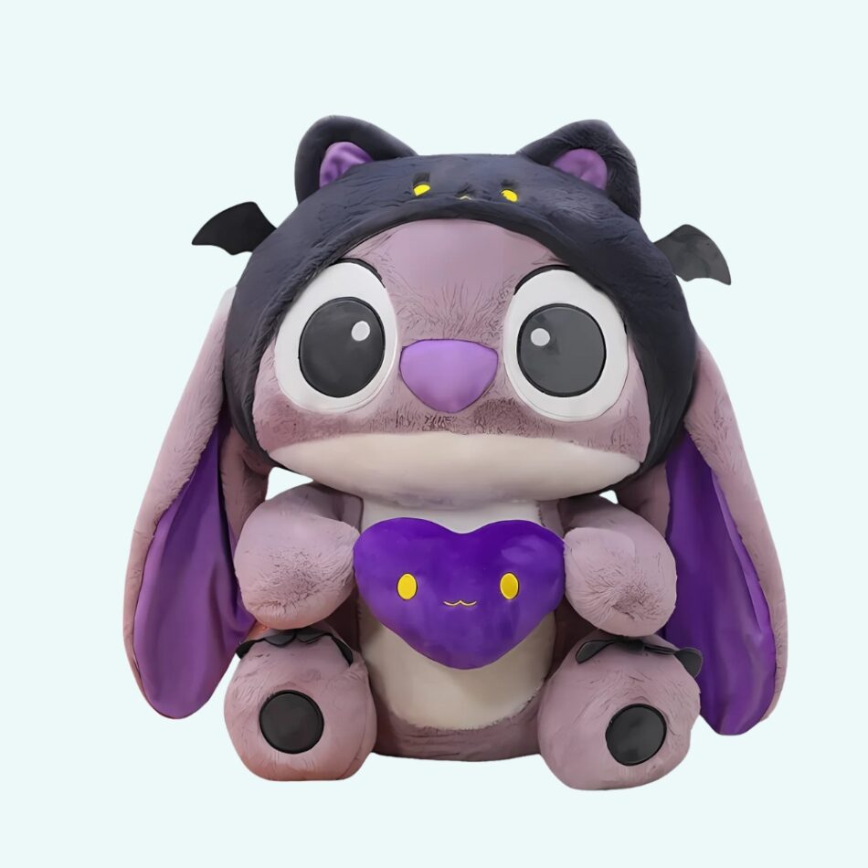 Peluche Stitch chauve-souris violette douce Halloween 25-cm La compagnie de la peluche