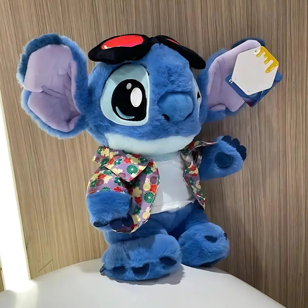 Peluche Stitch fleurs tropicales douce câline enfant La compagnie de la peluche