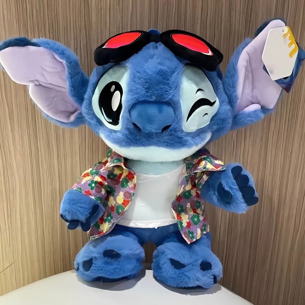 Peluche Stitch fleurs tropicales douce câline enfant La compagnie de la peluche