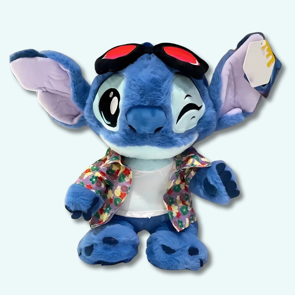 Peluche Stitch fleurs tropicales douce câline enfant La compagnie de la peluche
