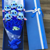 Peluche Stitch gentleman fleur romantique cadeau doux La compagnie de la peluche