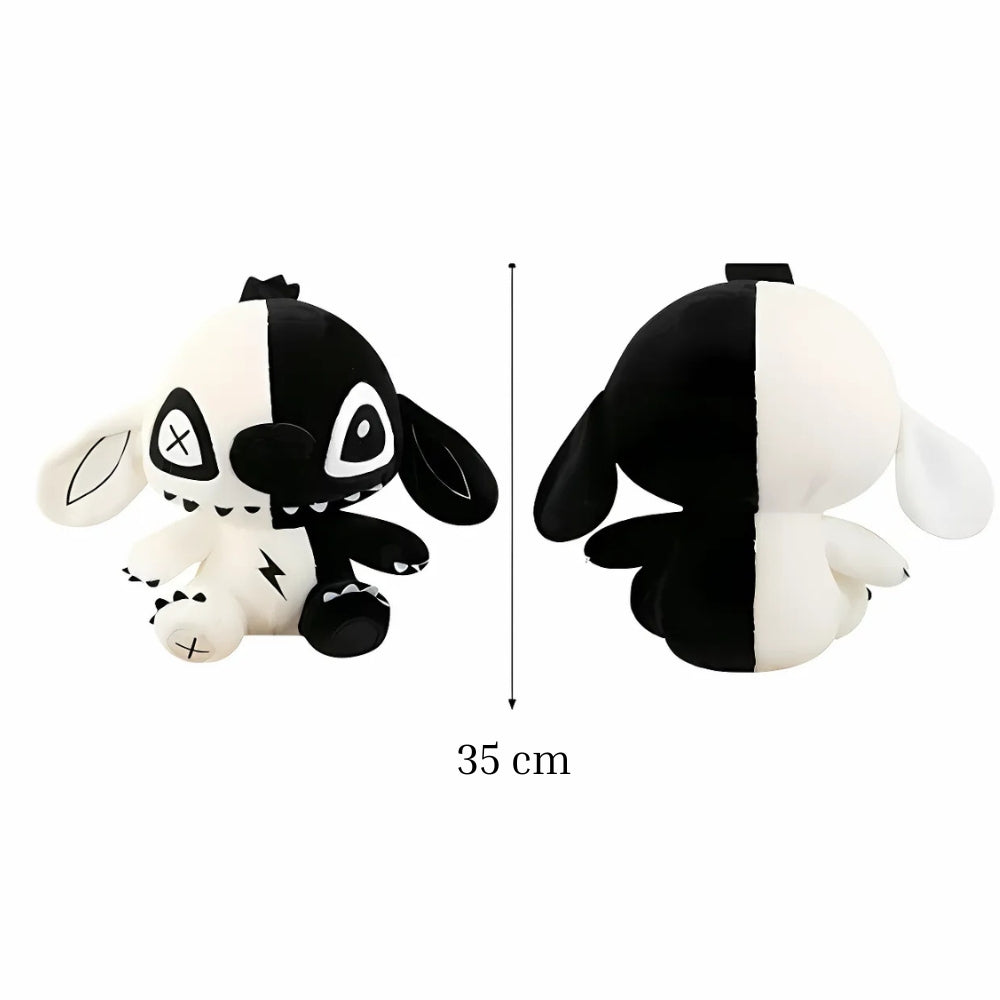 Peluche Stitch noir blanc Disney collection douce hiver La compagnie de la peluche