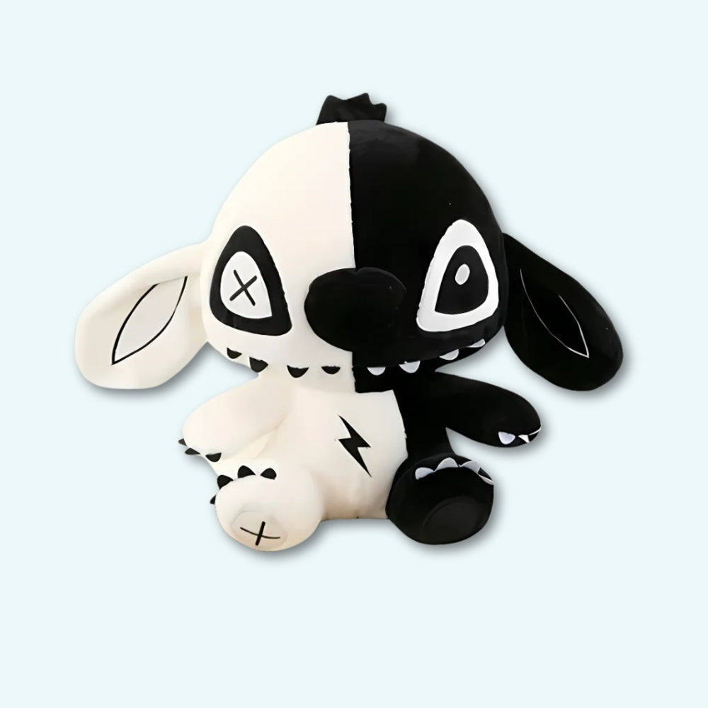 Peluche Stitch noir blanc Disney collection douce hiver La compagnie de la peluche