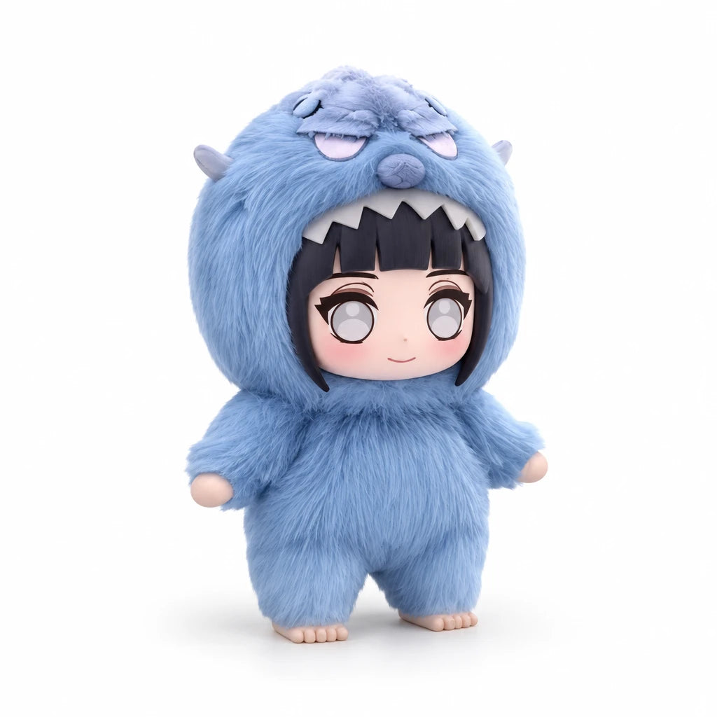Peluche style Labubu Naruto ninja doux