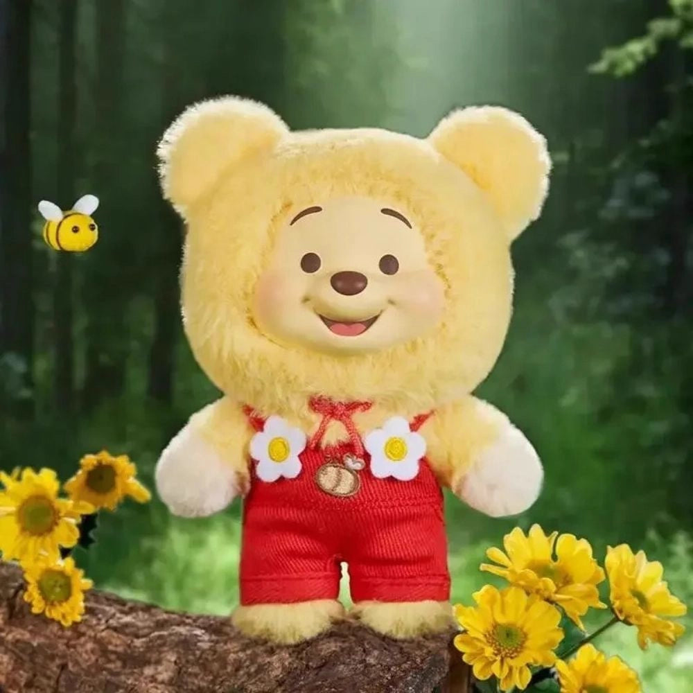 Peluche style Labubu Winnie ourson velours doux câlin