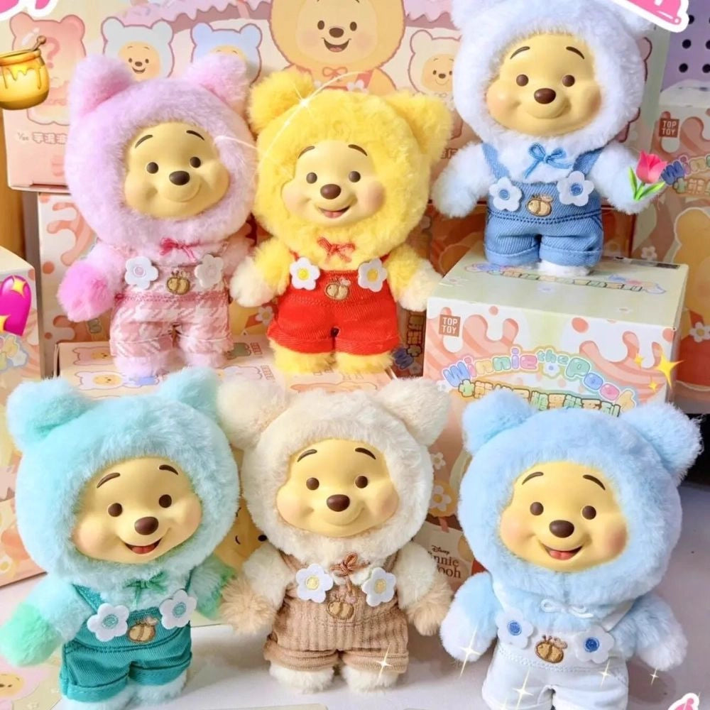 Peluche style Labubu Winnie ourson velours doux câlin