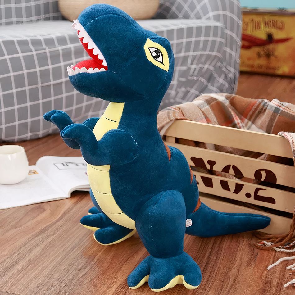 Peluche T-rex géante douce enfant dinosaure câlin 110cm / bleu La compagnie de la peluche