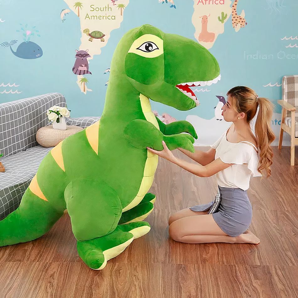 Peluche T-rex géante douce enfant dinosaure câlin 160cm / vert La compagnie de la peluche
