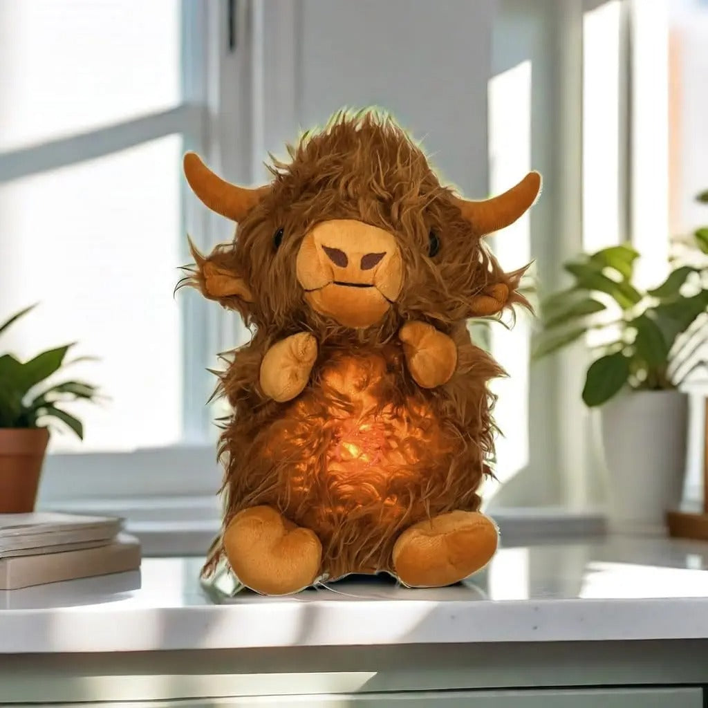 Peluche taureau doux musical apaisant enfant nuit La compagnie de la peluche