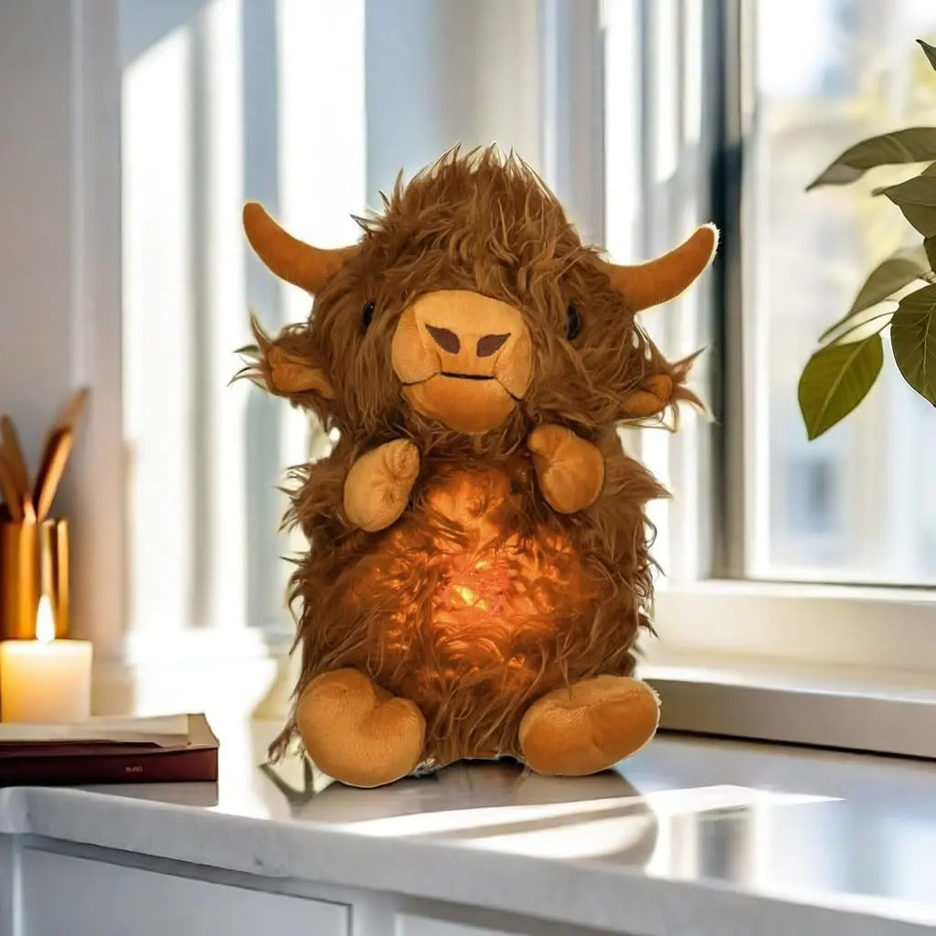 Peluche taureau doux musical apaisant enfant nuit La compagnie de la peluche