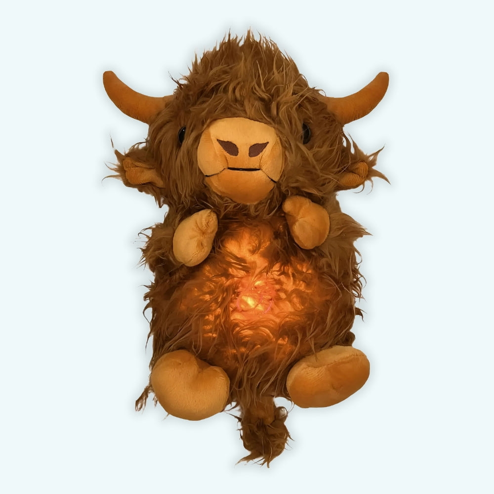 Peluche taureau doux musical apaisant enfant nuit La compagnie de la peluche