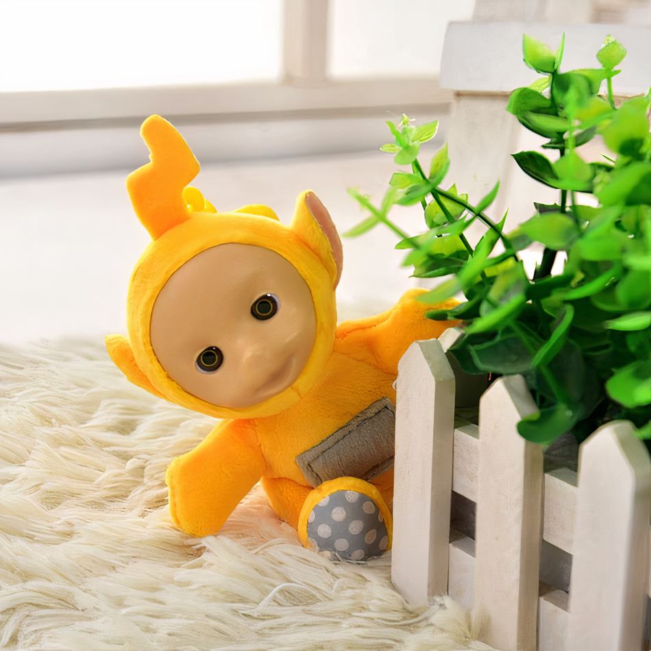 Peluche Teletubbies pendentif doux enfant univers câlin jaune La compagnie de la peluche