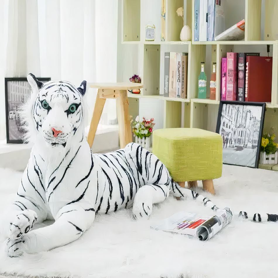 Peluche tigre blanc géant doux câlin enfants hiver La compagnie de la peluche