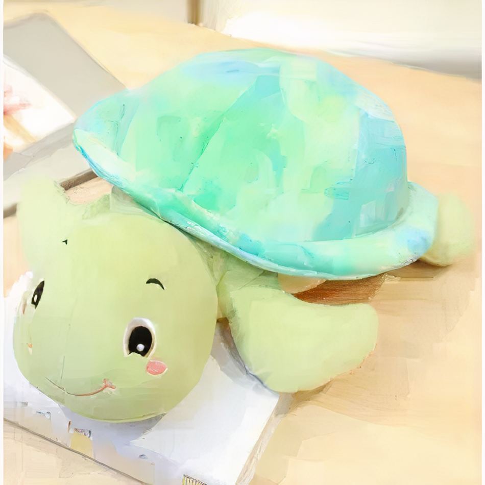 Peluche tortue bleue douce enfant océan câlin La compagnie de la peluche