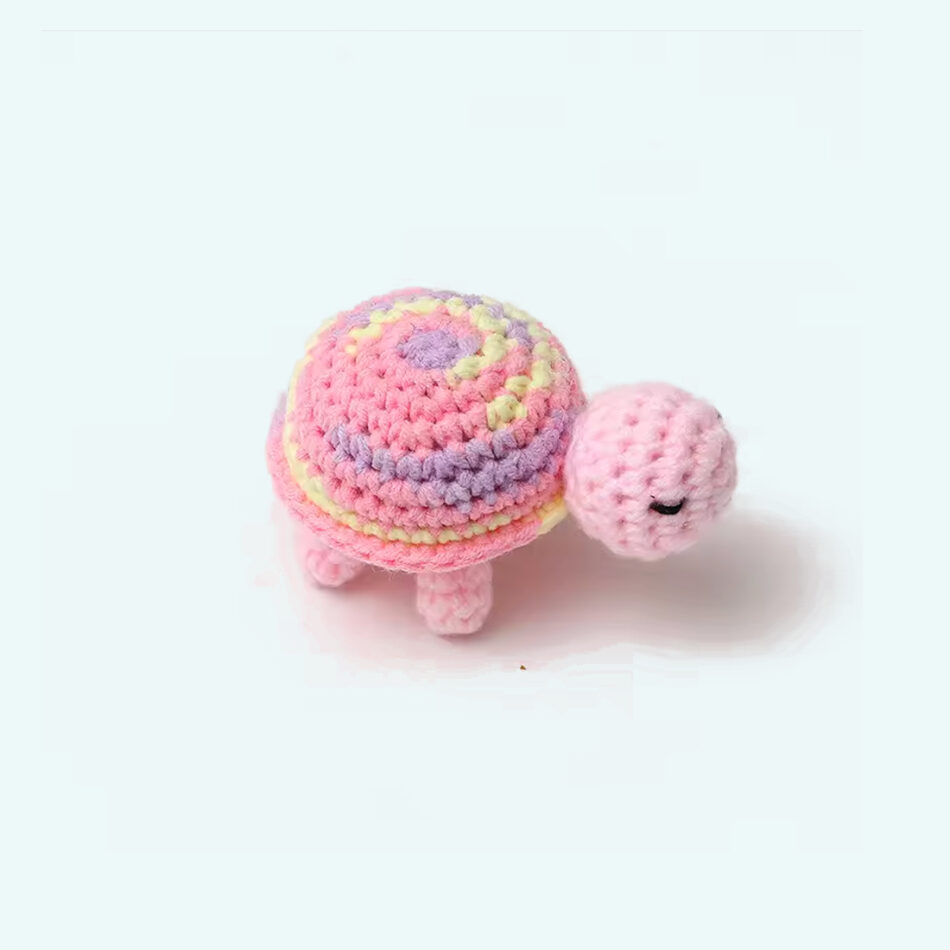Peluche tortue crochet douce marine enfant câlin rose La compagnie de la peluche