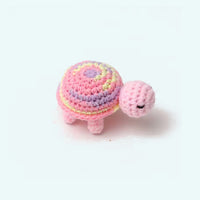 Peluche tortue crochet douce marine enfant câlin rose La compagnie de la peluche