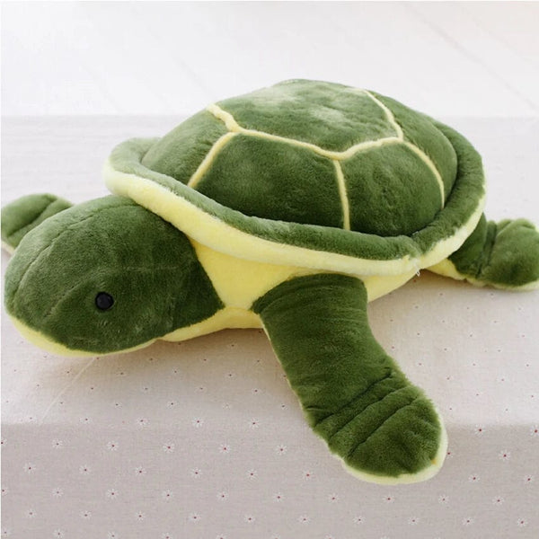 Peluche tortue douce verte et jaune