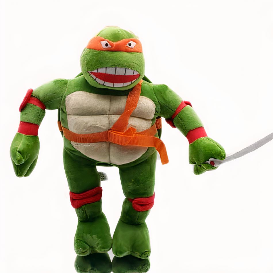 Peluche tortue Ninja douce verte personnage héros enfant orange La compagnie de la peluche