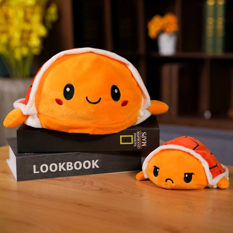 Peluche tortue réversible Orange / 15cm