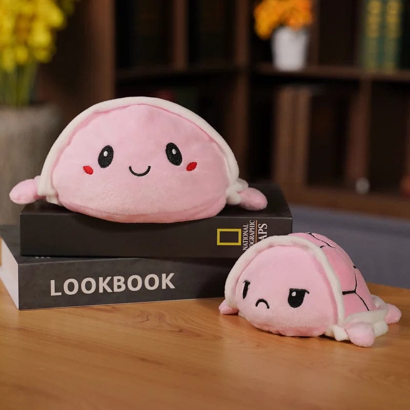 Peluche tortue réversible Rose / 15cm