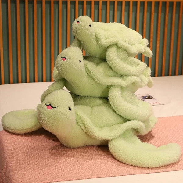 Peluche tortue verte et poilu