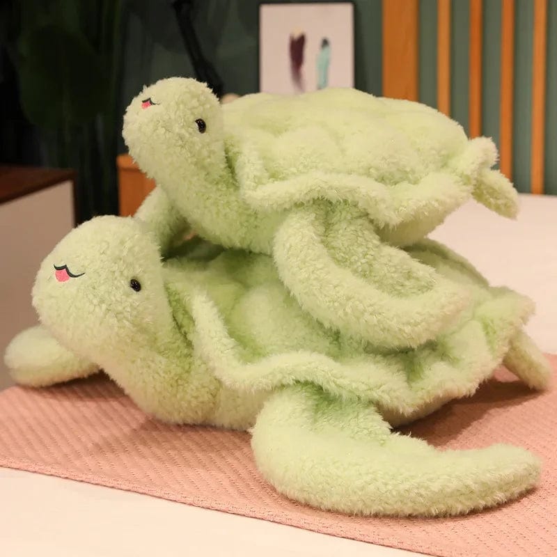 Peluche tortue verte et poilu