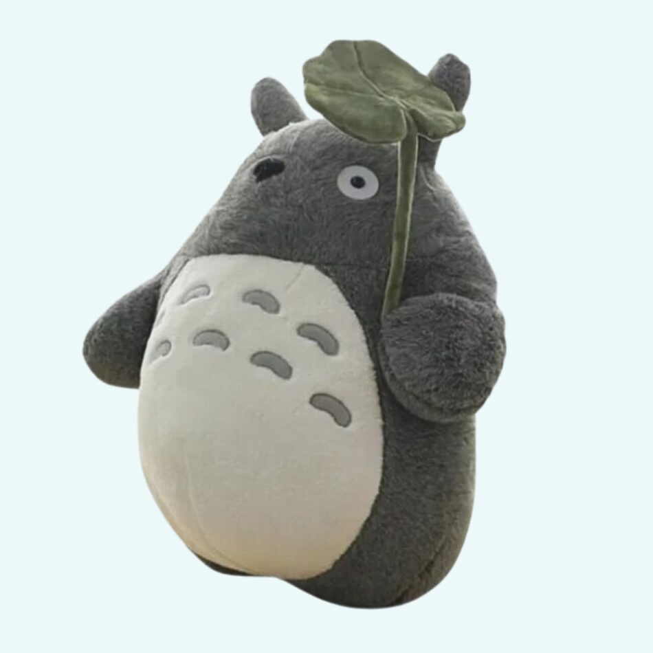 Peluche Totoro moelleuse feuille lotus confort enfant 30cm La compagnie de la peluche