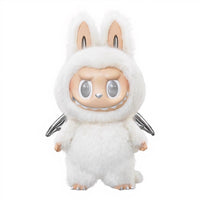 Peluche type Labubu ange blanc Zimomo