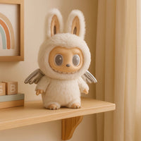 Peluche type Labubu ange blanc Zimomo