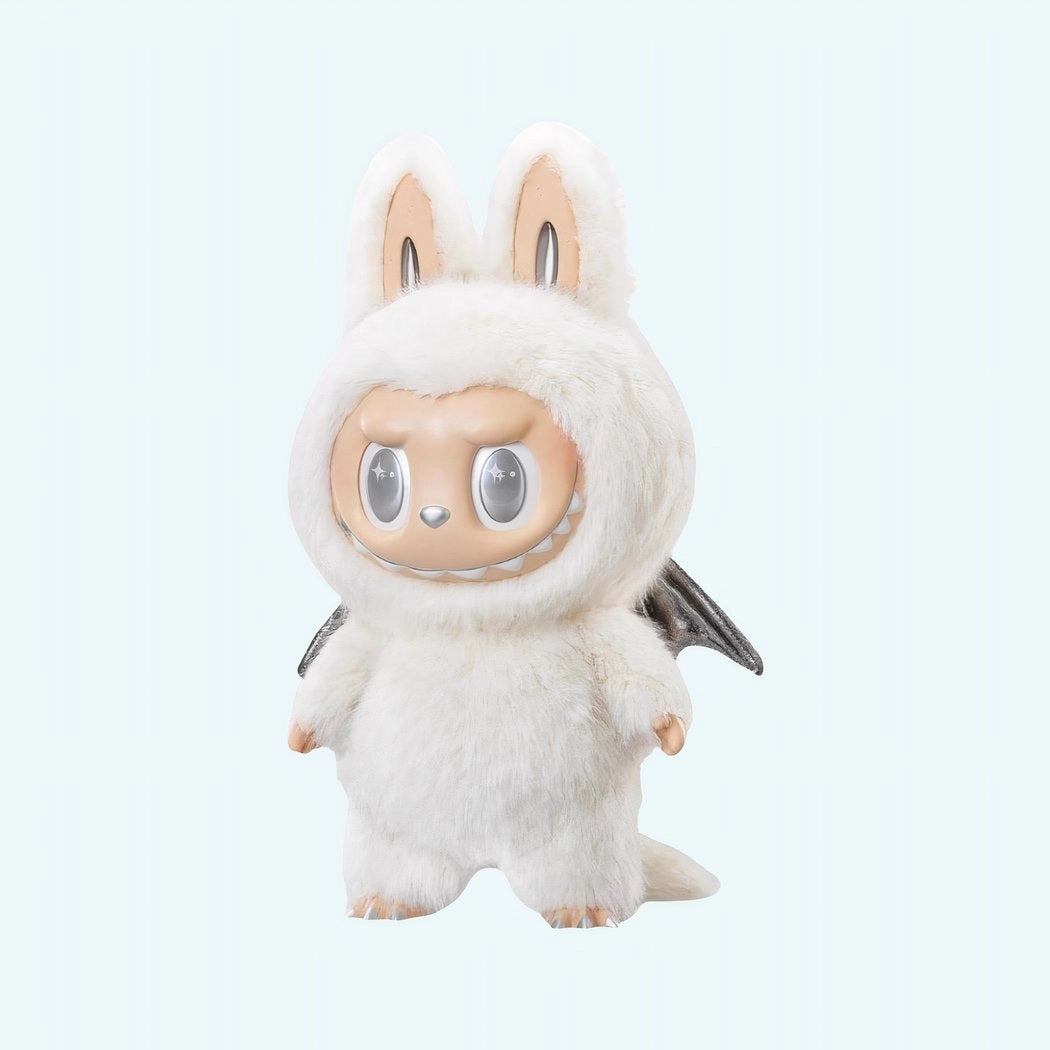 Peluche type Labubu ange blanc Zimomo