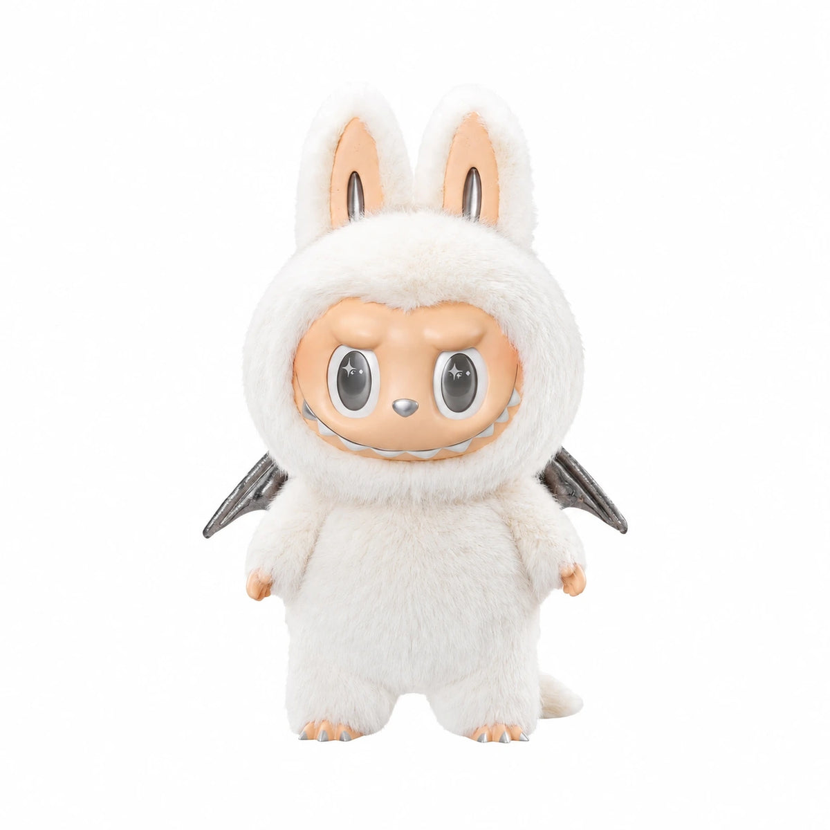 Peluche type Labubu ange blanc Zimomo