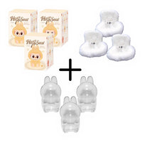 Peluche type Labubu assise boîte mystère