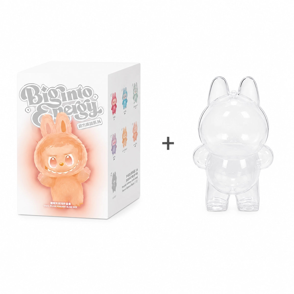 Peluche type Labubu coloré boîte mystère