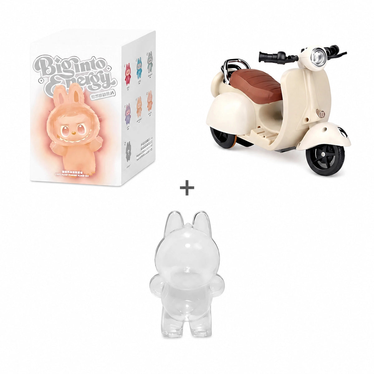 Peluche type Labubu coloré boîte mystère