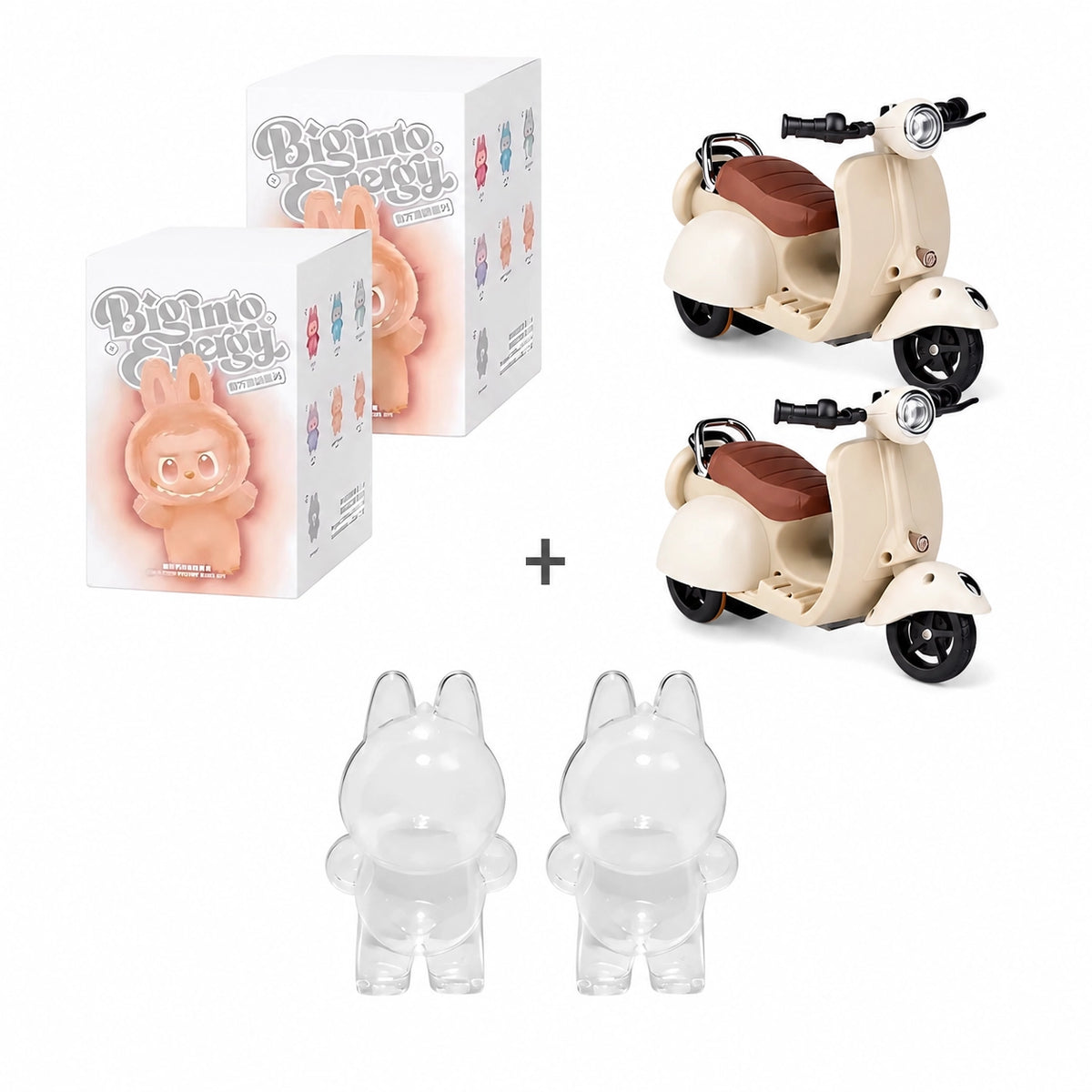 Peluche type Labubu coloré boîte mystère