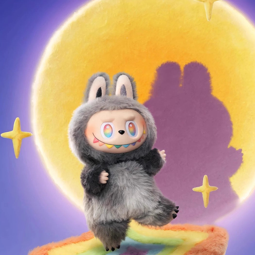 Peluche type Labubu coloré boîte mystère