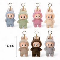 Peluche type Labubu debout boîte mystère