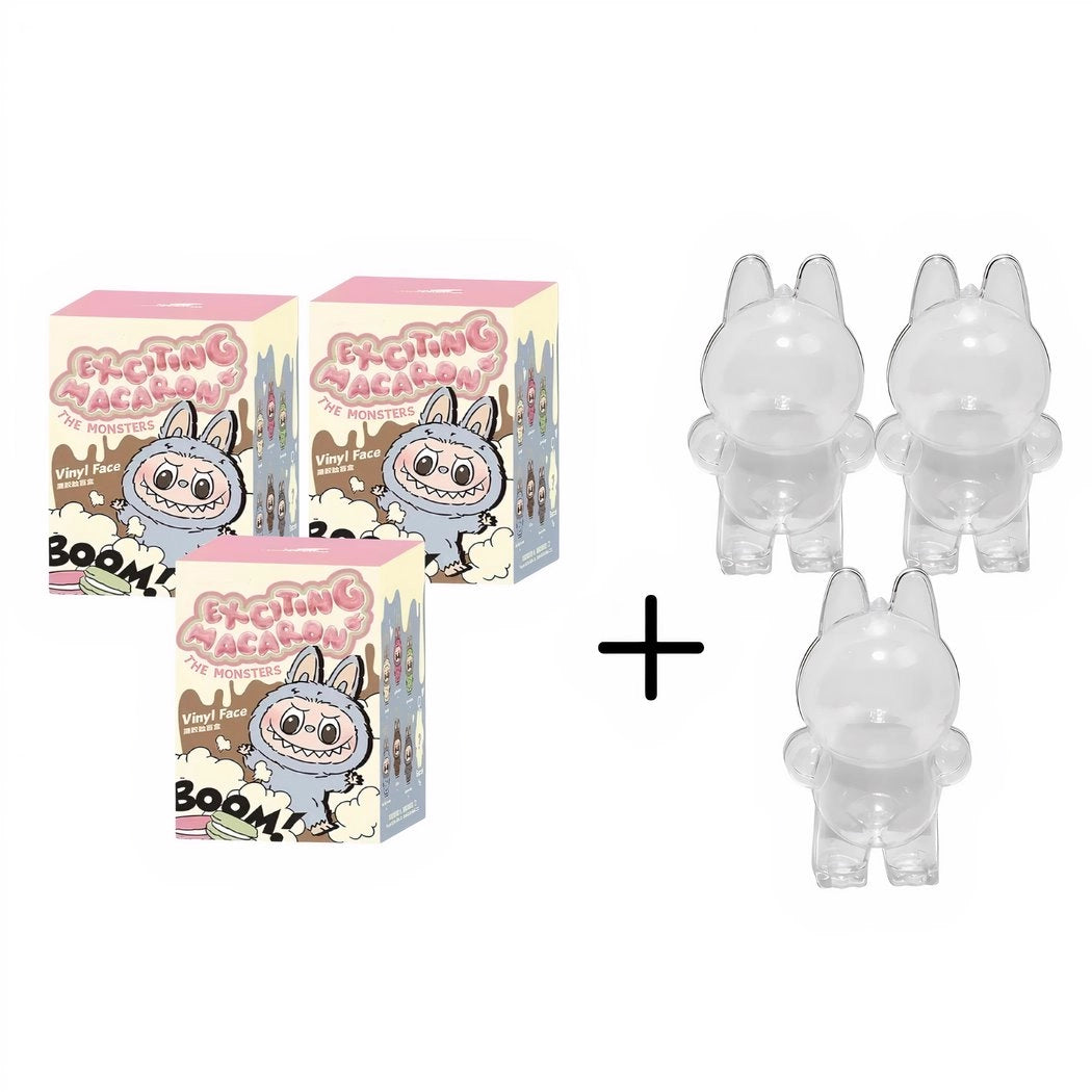 Peluche type Labubu debout boîte mystère