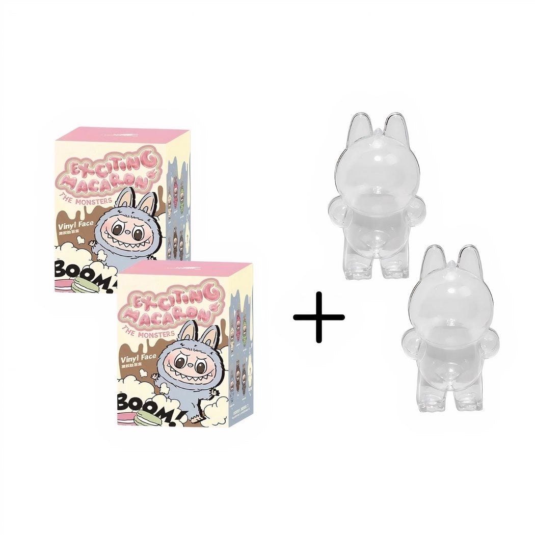 Peluche type Labubu debout boîte mystère