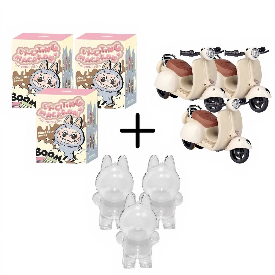 Peluche type Labubu debout boîte mystère