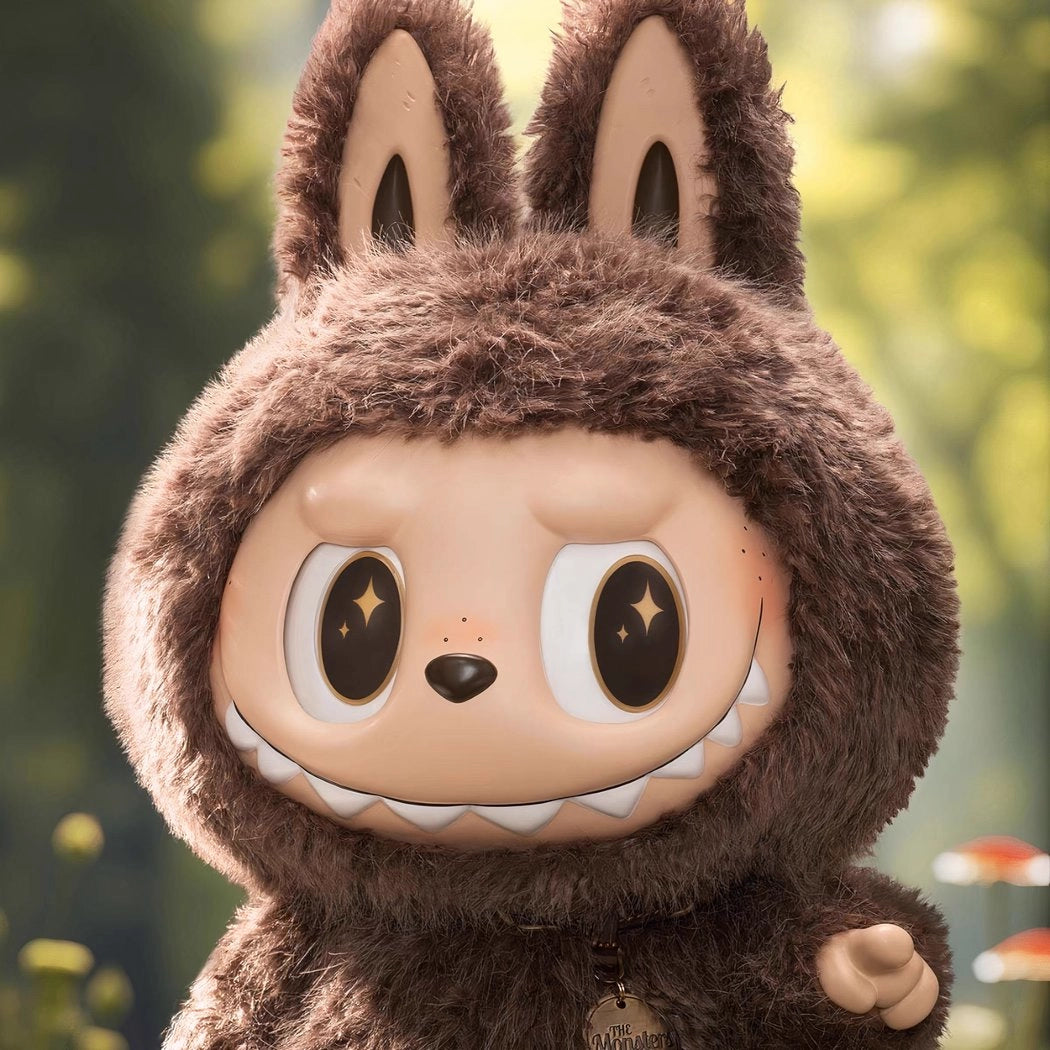 Peluche type Labubu debout boîte mystère