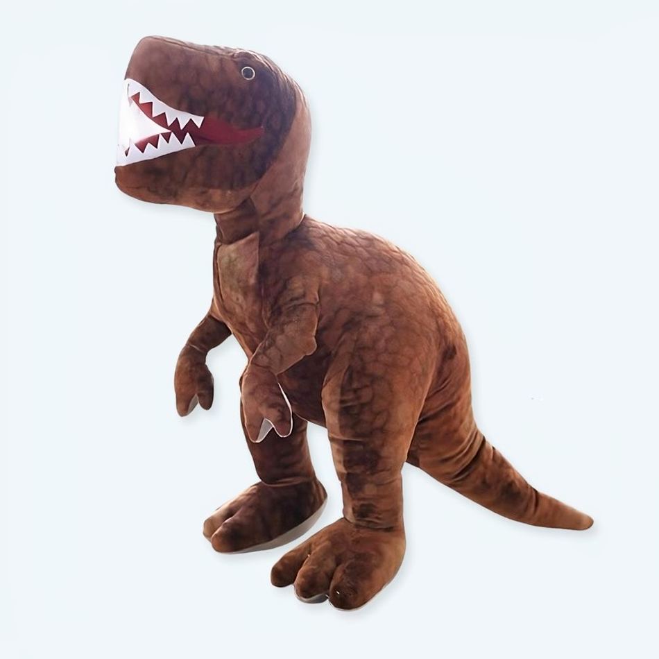 Peluche tyrannosaure marron réaliste enfant sauvage La compagnie de la peluche