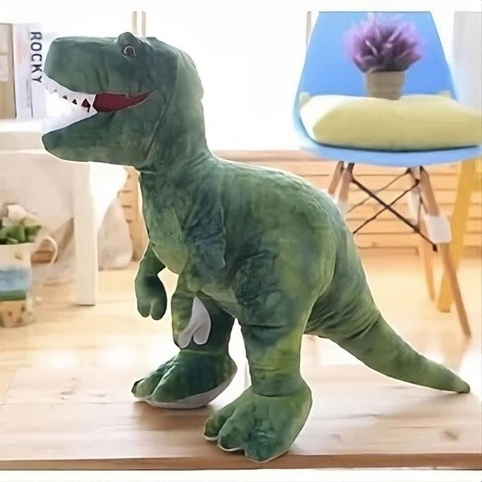 Peluche tyrannosaure vert géant doux enfant jurassique La compagnie de la peluche