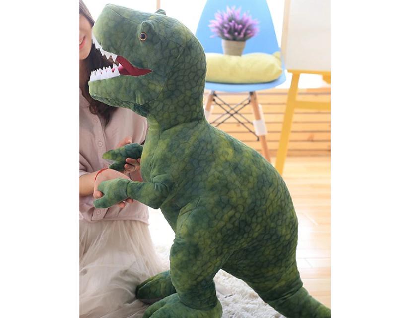 Peluche tyrannosaure vert géant doux enfant jurassique La compagnie de la peluche