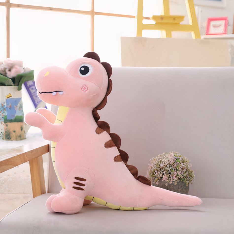 Peluche Tyrannosaurus Rex rose douce enfant dino jurassique 40cm La compagnie de la peluche
